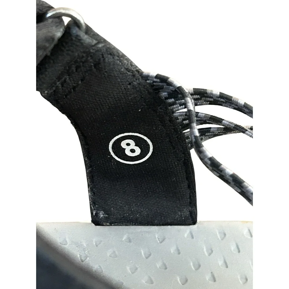 SKECHERS Reggae Cup Oh Snap Sport Sandal Women Size 8 Black Stretch Strappy